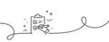 Checklist line icon. Clipboard document sign. Continuous line with curl. Vector Royalty Free Stock Photo