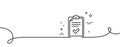 Checklist line icon. Survey report sign. Continuous line with curl. Vector