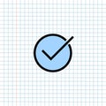 Checklist Mark Symbol Icon on Paper Note Background, Media Icon for Technology Communication and Business E-Commerce Concept.