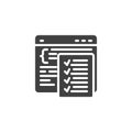 A checklist next to a code window vector icon