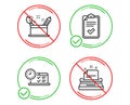 Checklist, Online test and Creativity concept icons set. Typewriter sign. Survey, Examination, Graphic art. Vector