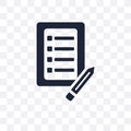 Checklist with a pencil transparent icon. Checklist with a pencil symbol design from Political collection.