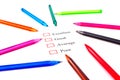 Checklist with pens Royalty Free Stock Photo