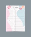 Checklist, daily plan. To do list planning schedule work time management vector illustration