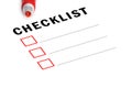 Checklist with red marker and checked boxes. Royalty Free Stock Photo