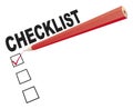 Checklist with red pen Royalty Free Stock Photo