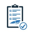 Checklist, report, writing icon. Simple flat design Concept