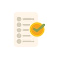 Checklist showing completed task with check mark icon