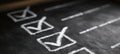 The checklist shows completed tasks on a chalkboard background. AI generated image Royalty Free Stock Photo