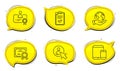 Certificate, Mobile devices and User icons set. Checklist sign. Vector