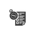 Checklist and stopwatch vector icon