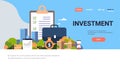 Checklist survey investment property business concept money graph buildings finance investments horizontal flat copy Royalty Free Stock Photo