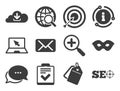 Internet, seo icons. Checklist, target signs. Vector Royalty Free Stock Photo