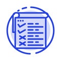 Checklist, Testing, Report, Qa Blue Dotted Line Line Icon Royalty Free Stock Photo
