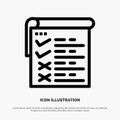 Checklist, Testing, Report, Qa Vector Line Icon Royalty Free Stock Photo