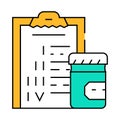 checklist with testing stages icon color illustration Royalty Free Stock Photo