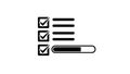 Checklist with three completed tasks and progress bar on white background icon completion Royalty Free Stock Photo