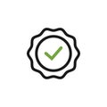 Checklist tick badge icon design template vector