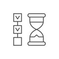 Checklist timing line outline icon