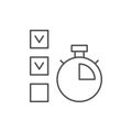 Checklist timing line outline icon