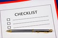 A checklist of to-do items and tasks to perform and review. Having made it it is possible to mark ticks that is already executed.