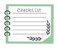 Checklist, to-do list. Checklist, printable forms with empty space for notes, horizontal