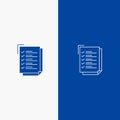 Checklist, To Do List, Work Task, Notepad Line and Glyph Solid icon Blue banner Line and Glyph Solid icon Blue banner