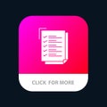 Checklist, To Do List, Work Task, Notepad Mobile App Button. Android and IOS Glyph Version Royalty Free Stock Photo