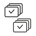 Checklist vector icon. Checked and unchecked. Black minimal shapes. Symbol for tasks.