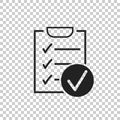 Checklist vector icon. Survey vector illustration in flat design