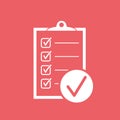 Checklist vector icon. Survey vector illustration in flat design Royalty Free Stock Photo