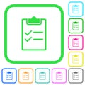 Checklist vivid colored flat icons