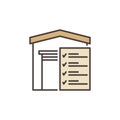 Checklist and Warehouse vector Logistics concept colored icon