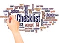 Checklist word cloud hand writing concept Royalty Free Stock Photo