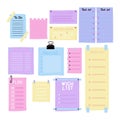 Checklists set. Goals list, desires, habit tracker, plan, wichlist, to do, sheets to the point