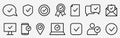 Checkmark bold line icon set