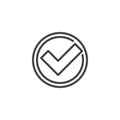 Checkmark in a circle line icon