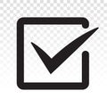 Checkmark confirm or checkbox line art icon for apps and websites