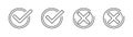Checkmark cross line icon. Vector illustration. Tick and cross linear symbol