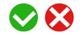 Checkmark and crossmark icons. Vector. Royalty Free Stock Photo