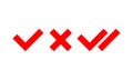Checkmark double right symbol icon set, wrong symbol on isolated white background. EPS 10 vector