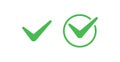 Checkmark green icon. Consent and approval symbol