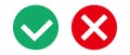 Checkmark icon and crossmark icon set. Vector. Royalty Free Stock Photo