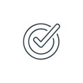 Checkmark icon in a double circle representing success completion and validation Royalty Free Stock Photo