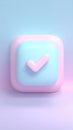 Pastel Check Mark Icon Confirmation Symbol for Web and App Development Royalty Free Stock Photo