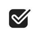 Checkmark Icon Represents a Symbol of Approval Through Its Silhouette in Design