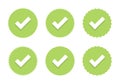 Checkmark icon set collection in flat style. Tick, check mark sign symbol Royalty Free Stock Photo