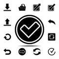 checkmark icon. Simple glyph vector element of web, minimalistic icons set for UI and UX, website or mobile application Royalty Free Stock Photo