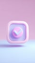 Pastel Check Mark Icon with Square Shape on Soft Purple Background Royalty Free Stock Photo