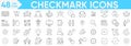 Checkmark icon Vector and illustrator set.check, accept, agree, selected, confirm, approve, correct, complete, checklist, document Royalty Free Stock Photo